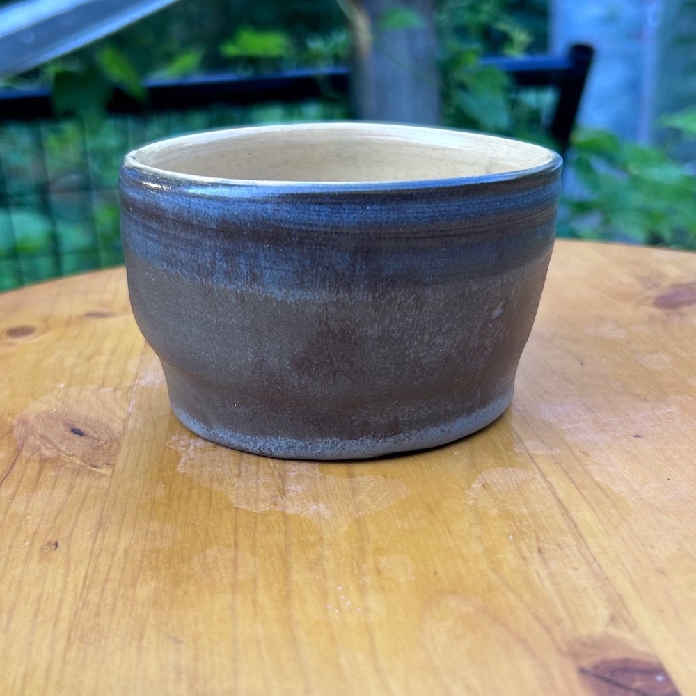 Vintage Stoneware Planterโ Small Blue Grey Wabi Sabi Studio Pottery